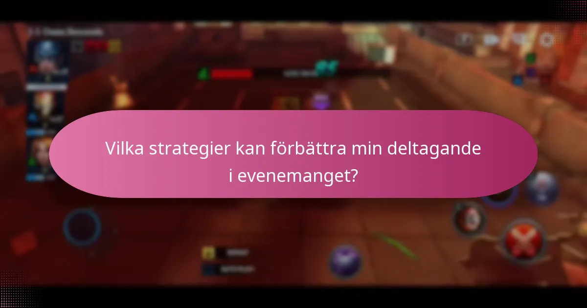 Vilka strategier kan förbättra min deltagande i evenemanget?